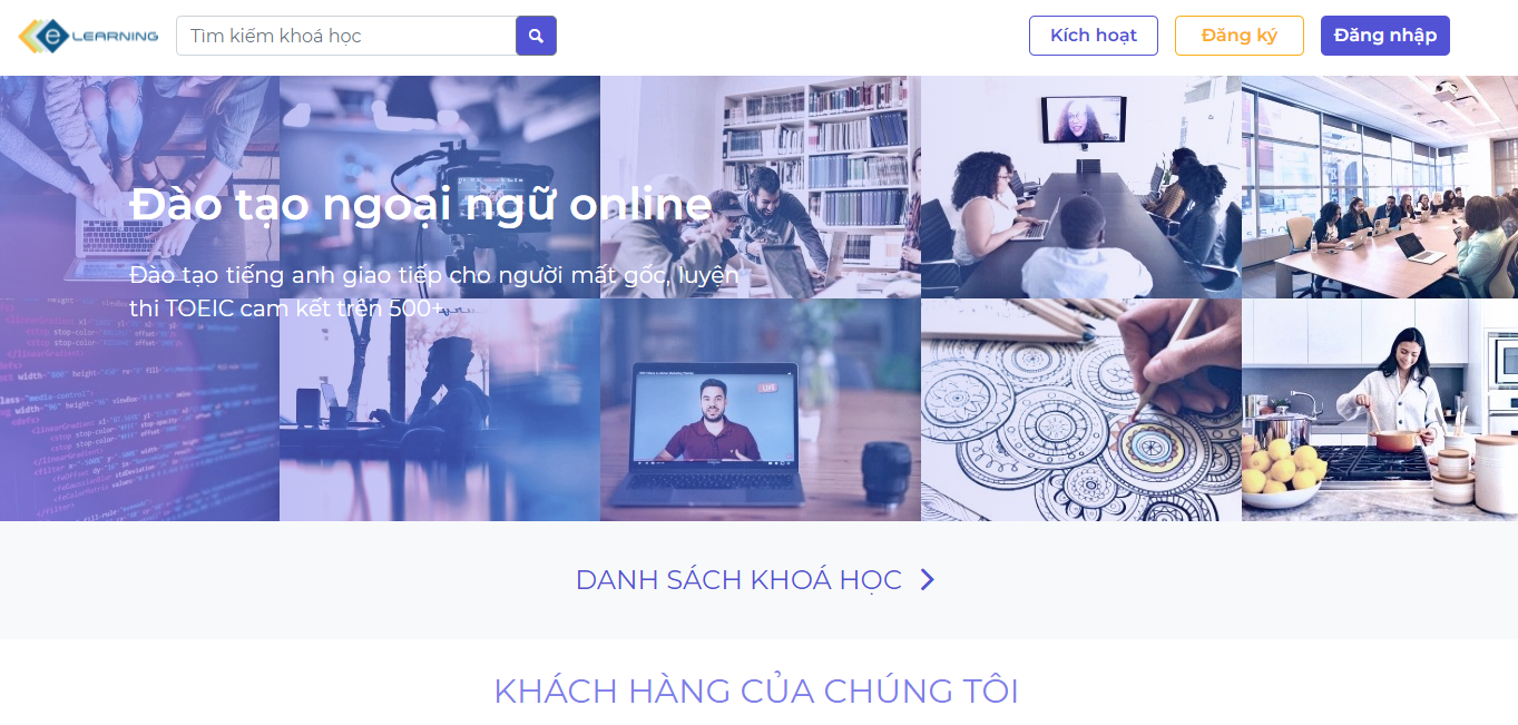 Website E-Learning do Hoola khởi tạo ban đầu
