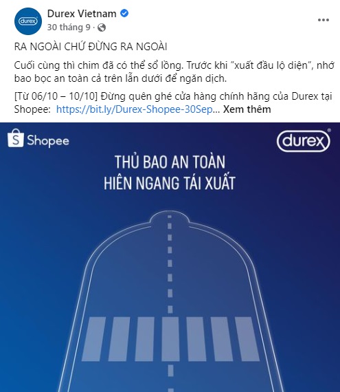 Cách đặt tiêu đề trong bài viết bán hàng Facebook của Durex rất thu hút