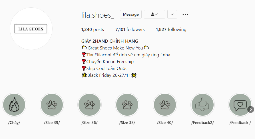 Chăm chỉ lượn lờ theo dõi dạo giúp lila.shoes_ tăng đáng kể số người theo dõi và tương tác