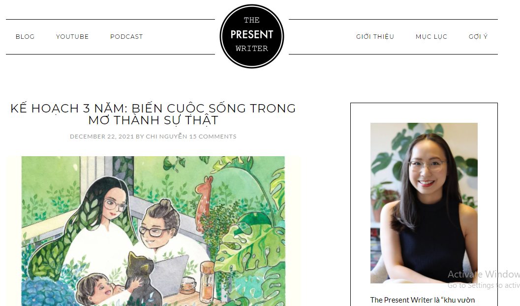 Blog The Present Writer của Nguyễn Chi
