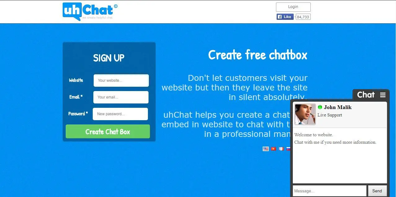 UhChat - Phần mềm lấy số điện thoại khách truy cập vào website